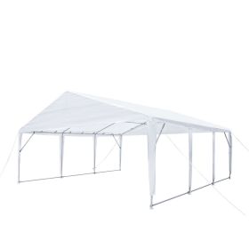 20' x 20' Heavy Duty Outdoor Party Tent, PE Tarpaulin Fabric, 6'6" Overhead, 10' Peak Ceiling, TMG-PT2020A