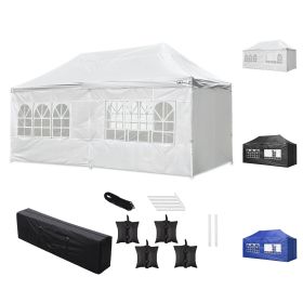 10X20ft EZ Pop Up Canopy Folding Gazebo/White
