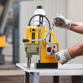 Magnetic Drill 1400W 2810 Lbf Mag Drill Press 1.6 In Boring Diameter 11 Bits (Option: Yellow)