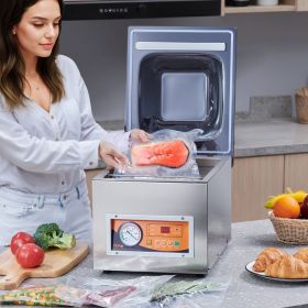 Chamber Vacuum Sealer, 260W Sealing Power, Vacuum Packing Machine For Wet Foods, Meats, Marinades And More, Compact Size With 10.2' Sealing Lengt (Option: Silver)