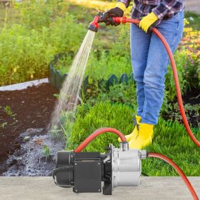 3/4HP SUS304 Stainless Steel Shallow Well Jet Pump, 115 Volt, 18.5 GPM 131 FT Maximum Head Irrigation Water Pump, For Agricultural Garden Irrigat (Option: Black)