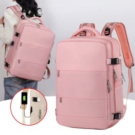 Laptop Backpack,Business Travel Laptops Backpack with USB Charging Port,Water Resistant College Computer Bag for Women & Men (Color: Pink)